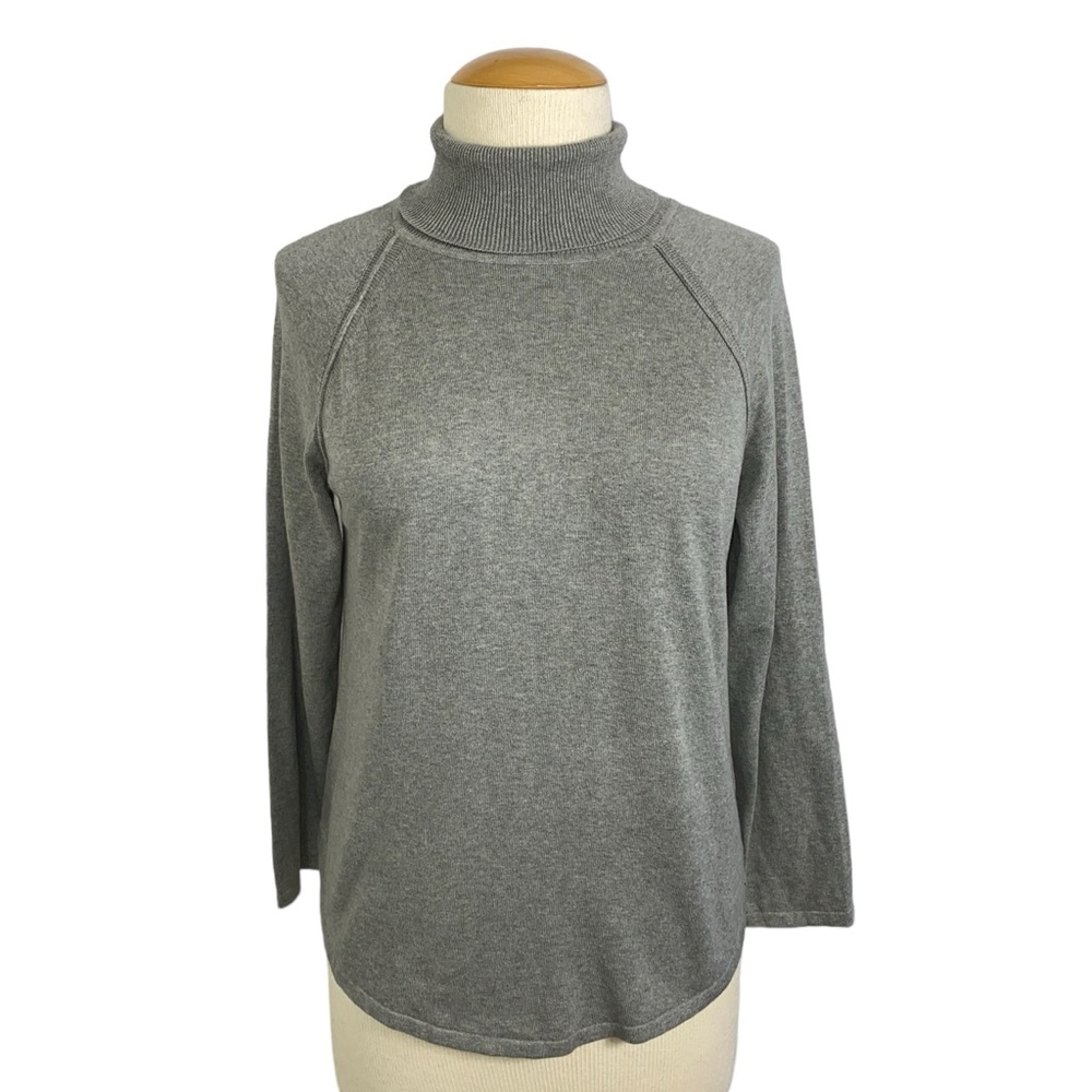 Jeanne Pierre XXL Gray Cotton Turtleneck Sweater NWT